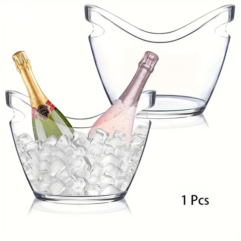 Transparent Ice Cube Storage Bucket for Beer and Wine - Smarsty