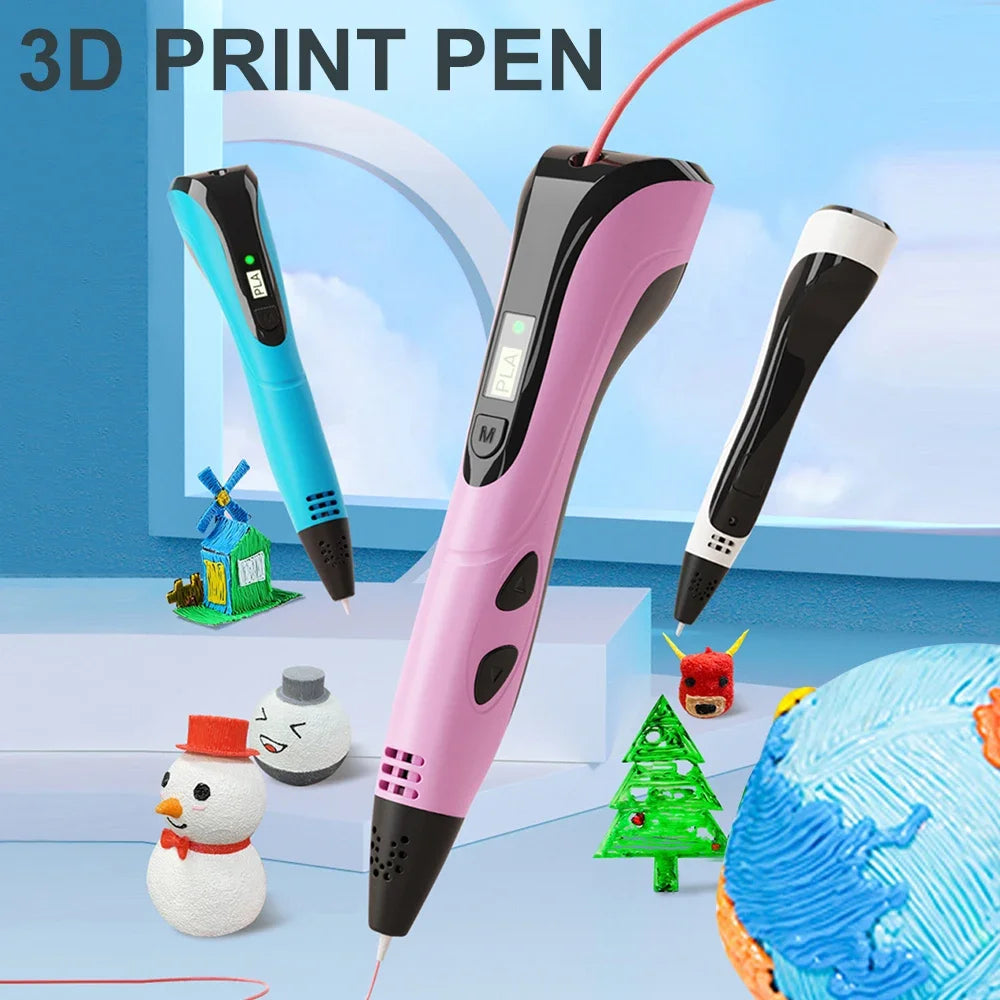 2022 NEW 3D Printing Pen 3d Pen Set for Kids Chidren Child's Birthday Christmas Creative DIY Gift LCD Display with PLA Filament - Smarsty
