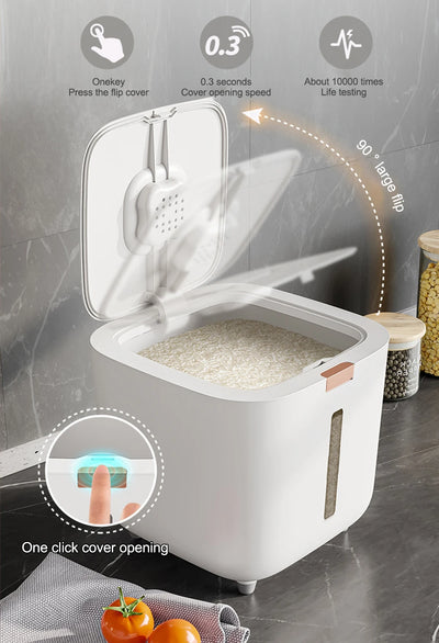 Insect Proof Moisture Proof Rice Box Grain Sealed Jar Kitchen Container 5/10KG Storage Kitchen Container Storage Box with Lid by Smarsty