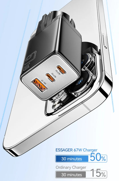 GaN USB C Charger 67W 45W Fast Charging For iPhone - Smarsty