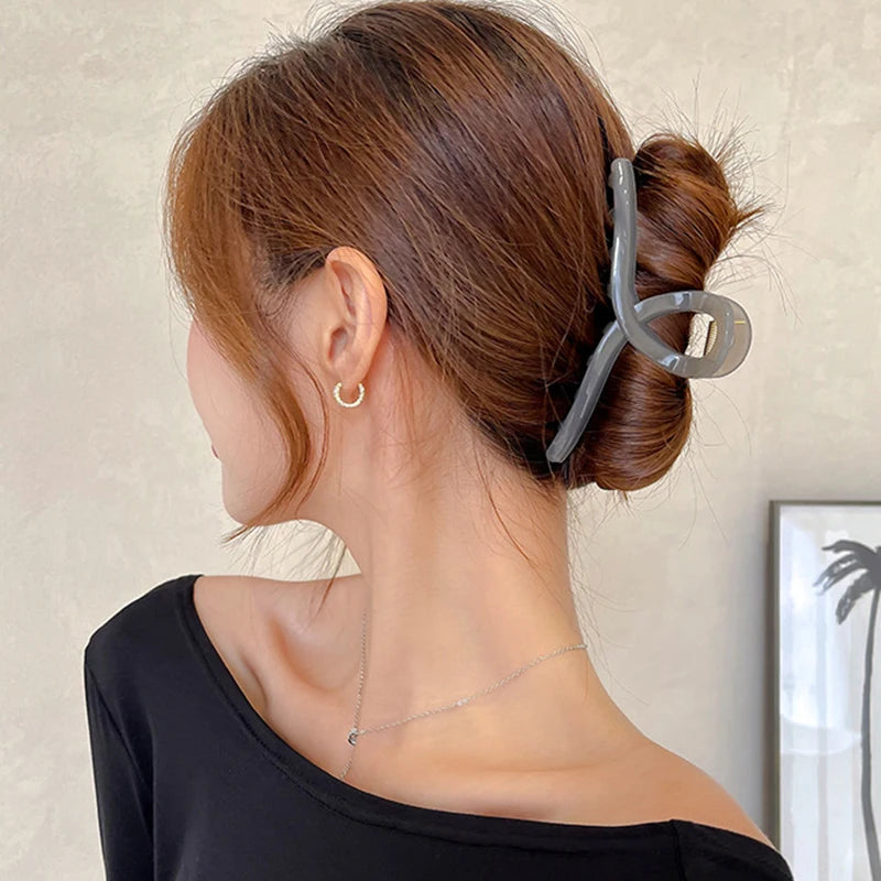 Large Jelly Hair Claw Clip Secure Hold Morandi Colors - Smarsty