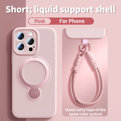 For iPhone 17 Pro Max Lanyard Magnetic Phone Case For iPhone Air 16 13 15 14 Pro Max For Magsafe Wireless Charge Silicone Cover - Smarsty