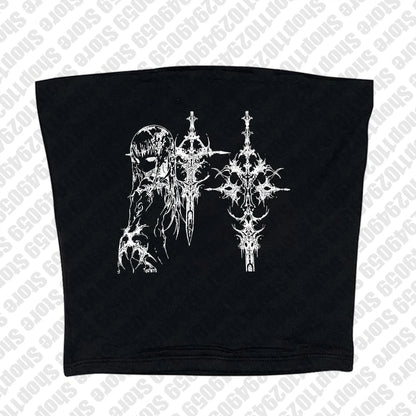 Y2k Style Aesthetic Sweet Sexy Tank Tops Women Sleeveless Casual Cartoon Print Tanks Harajuku All Match Cropped Grunge Emo Girls