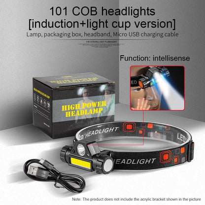 COB LED Headlamp Torch Rechargeable Headwear Flashlight Outdoor Waterproof Camping Fishing Mining Lantern Headlight With Magnet by Smarsty