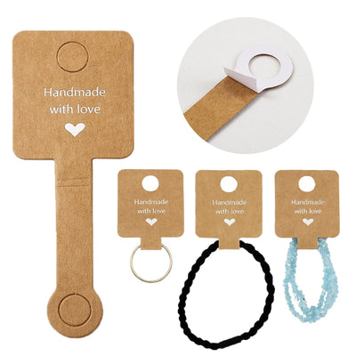 50pcs Self Adhesive Kraft Paper Jewelry Tags for Retail Display - Smarsty