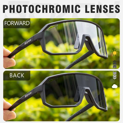 SCVCN Photochromic Cycling Glasses Bike Mountain Bicycle Golf UV400 Sunglasses Sport Protection Glasses for Men Women Baseball by Smarsty