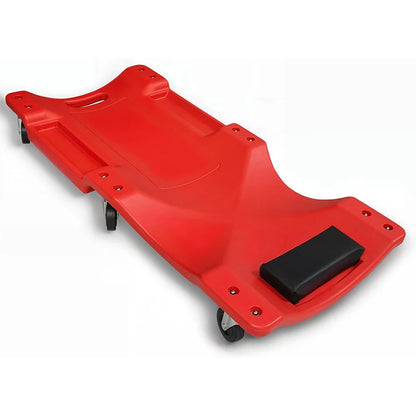 Mechanic Creeper - 40 Inch Rolling Garage Creeper with Padded Headrest and Dual Tool Trays - Low Profile Design for Under Car Re