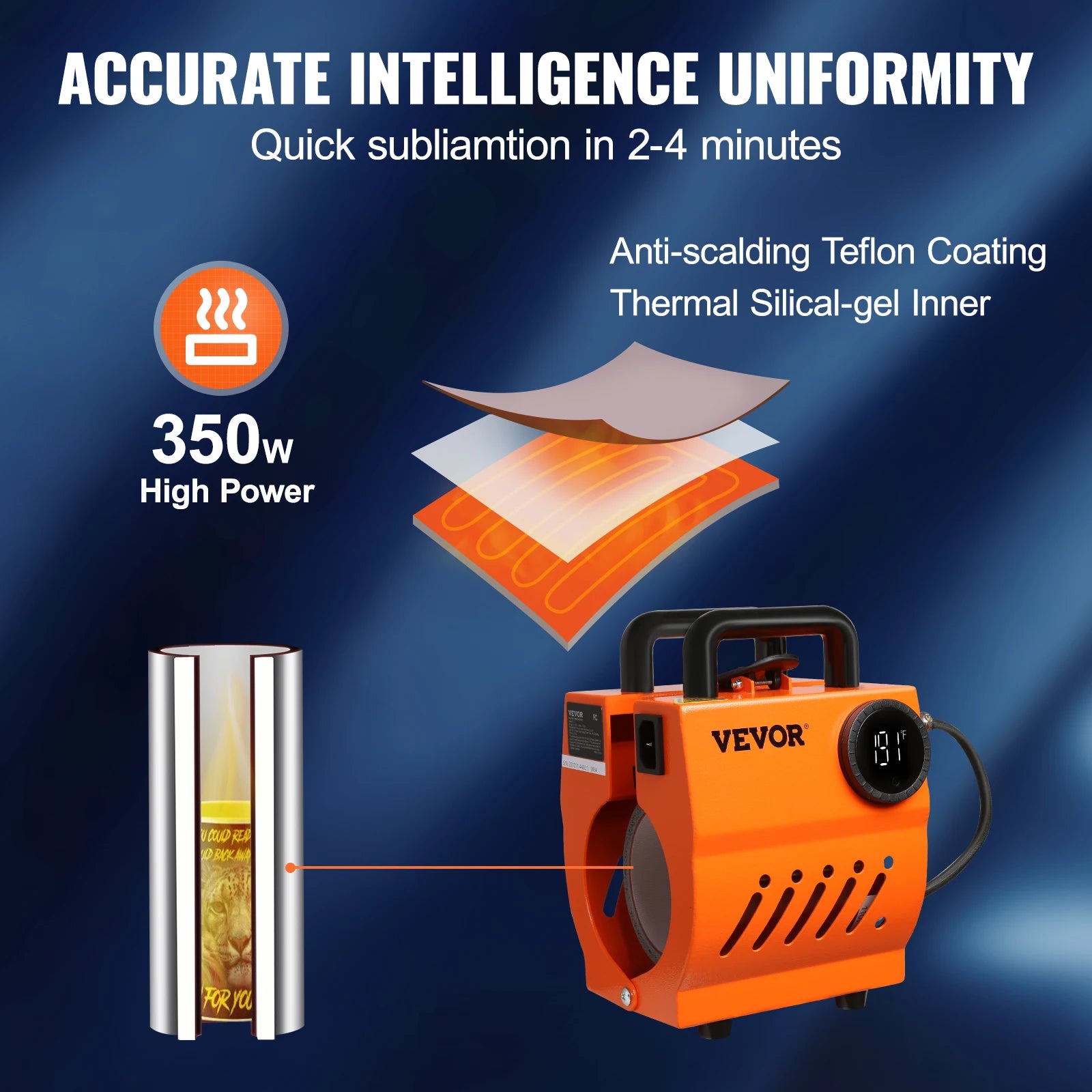 SucceBuy 11oz-15oz Mug Heat Press Mini Gift Ceramic Cup Presser Tumbler DIY Handheld Sublimation Blanks Auto Printing Machine