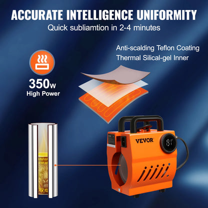 SucceBuy 11oz-15oz Mug Heat Press Mini Gift Ceramic Cup Presser Tumbler DIY Handheld Sublimation Blanks Auto Printing Machine