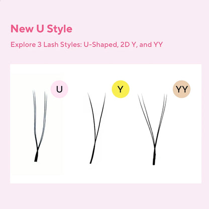 DIYDAY U Shaped YY Lashes Ultra Soft Natural Look - Smarsty