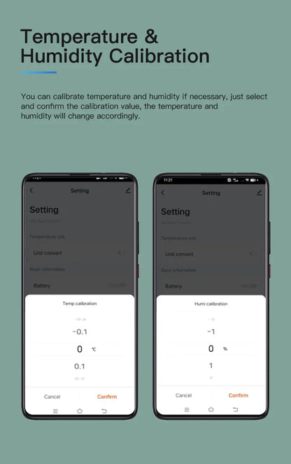 Tuya Smart Temperature and Humidity Sensor with Bluetooth Control - Smarsty