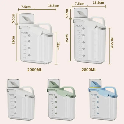 Moisture-Proof Storage Container for Grains Pet Food Snacks Transparent Sealed Food Storage Jar Kitchen Organizer for Dry Foods by Smarsty