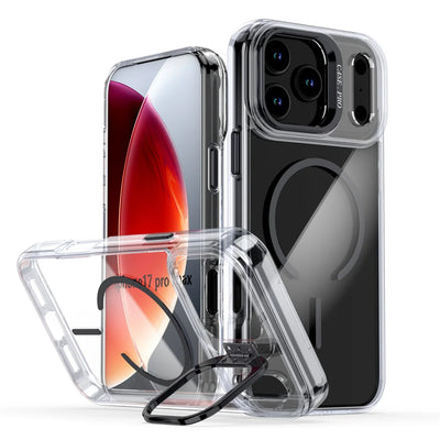 Original For Magsafe Invisible Lens Stand Holder Phone Case For iPhone 17 Pro Max Air 14 15 16 Plus 13 12 11 Clear Acrylic Cover
