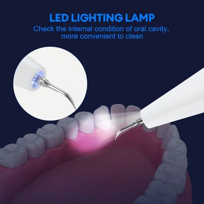 Ultrasonic Teeth Cleaner Tartar Remover Dental Calculus Stain Eraser Gum Multi Gear Type-C Rechargeable Portable Oral Care Tool - Smarsty
