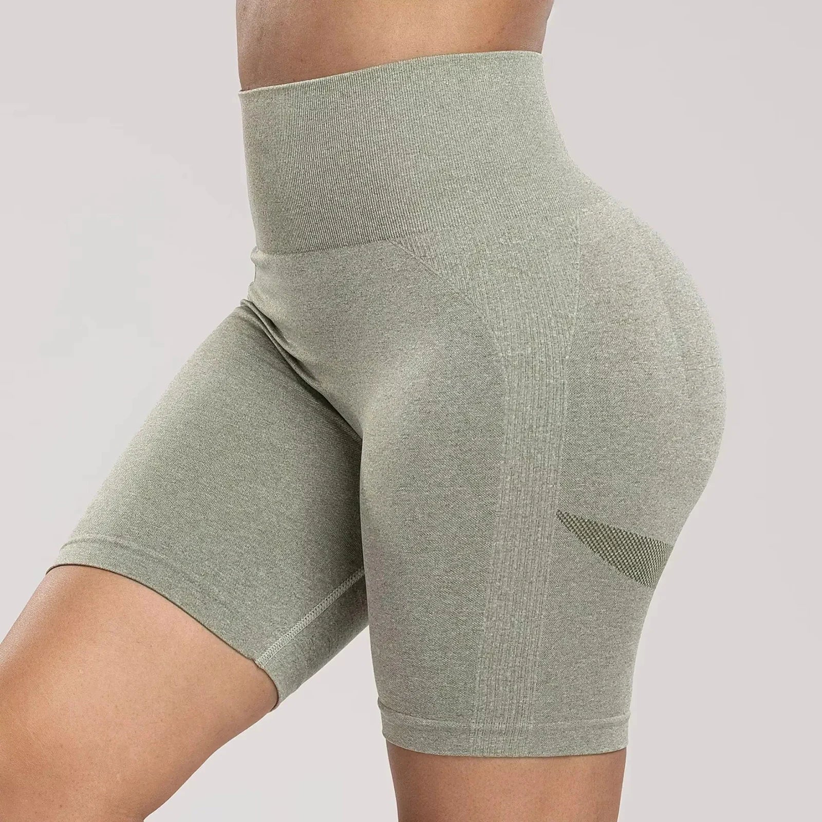 Seamless Sports Women Shorts Muliticolor Yoga Shorts Stretchy High Waist Running Cycling Leggings Hip Liftting Solid Gym Shorts - Smarsty