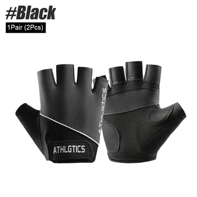 1Pair Breathable Cycling Gloves Workout Gym Gloves for Men Women Weight Lifting Fingerless Gloves Training Exercise Fitness by Smarsty