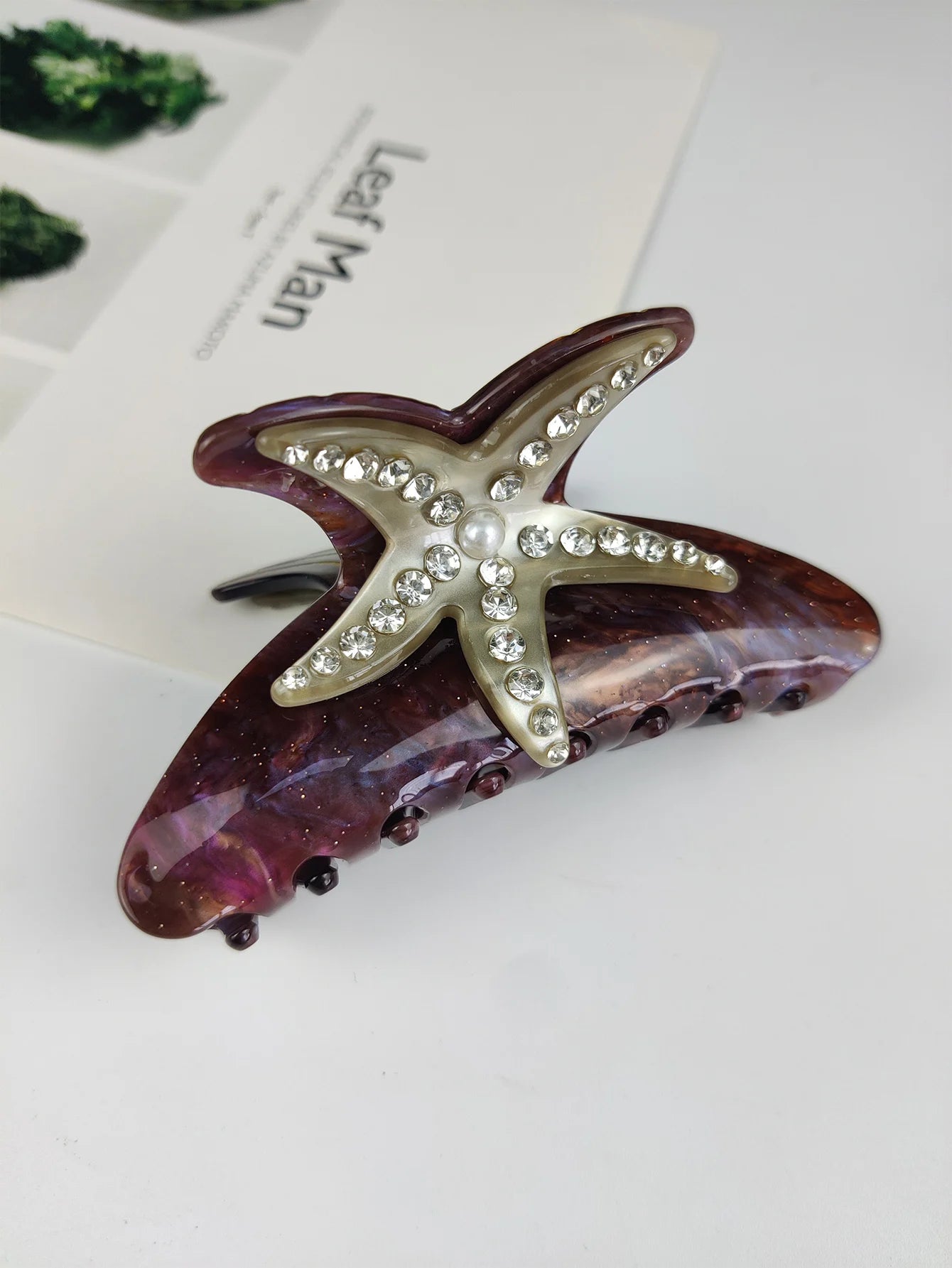 Handmade Large Sea Hair Claw Clips Acetate Beach Starfish - Smarsty