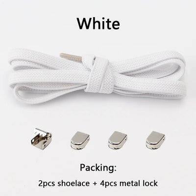 No Tie Shoe Laces Flat Elastic Shoelaces for Sneakers Tieless Shoelace Expand Shoestrings One Size Fits All Adult and Kids Shoes - Smarsty