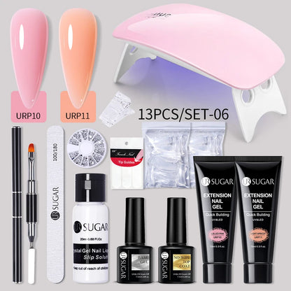 Nude Glitter Gel Nail Polish Kit for Long-Lasting Manicure - Smarsty
