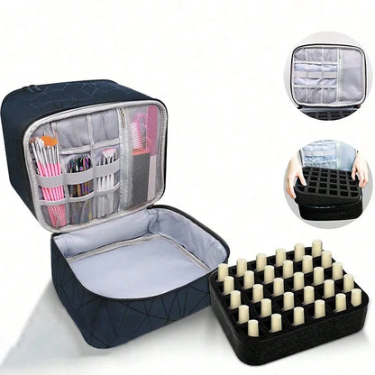 Portable Nail Polish Organizer Bag With Double Layer - Smarsty