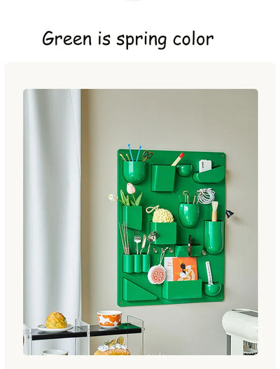 Wall-mounted Storage Rack with Hooks for Office, Kitchen and Workshop Children's Room Organizer with Adjustable Shelves by Smarsty