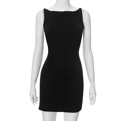Summer Casual Fashion Mini Sleeveless Wrap Y2K Basic Vest Dress Oufits Sexy Elegant Women Club Party Evening Dress 2024 - Smarsty