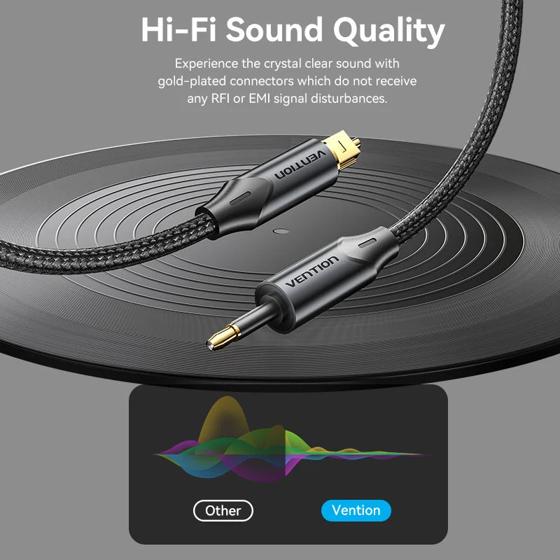 Vention Toslink SPDIF Optical Audio Cable for Amplifiers - Smarsty