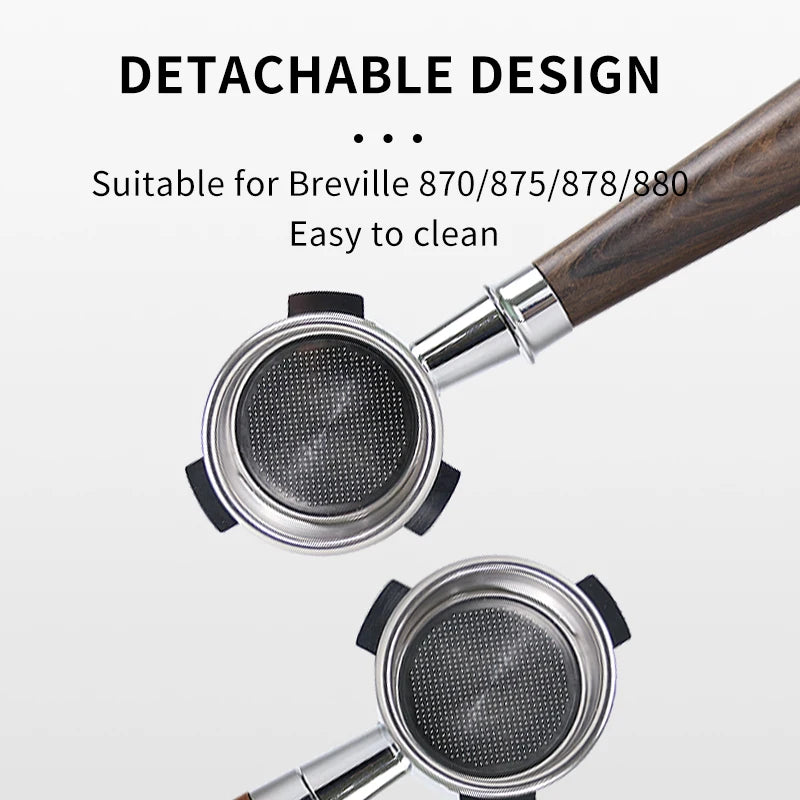 54mm Coffee Bottomless Portafilter For Breville Sage 870 878 880 With Replaceable Filter Basket Home Kitchen Barista Accessories - Smarsty