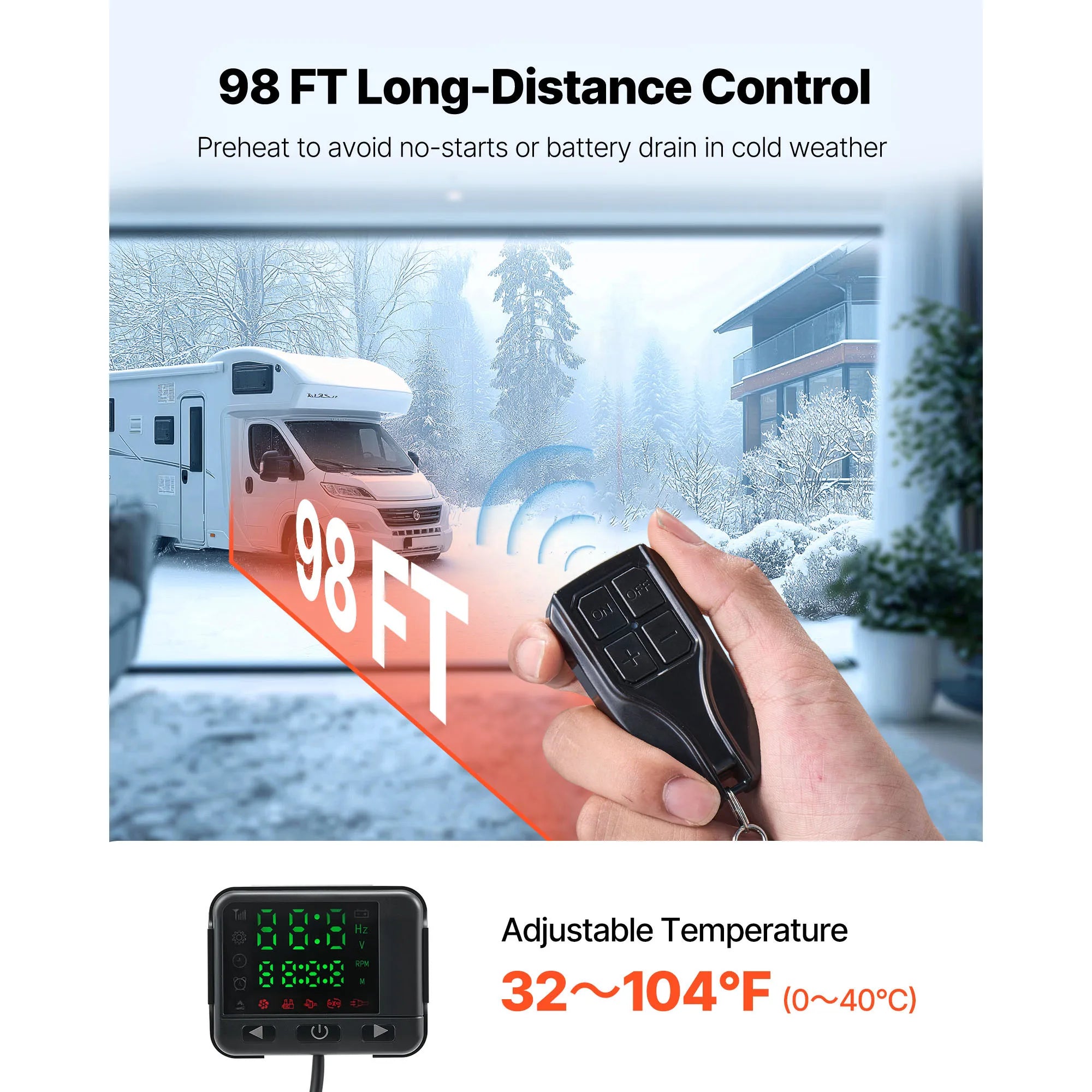 SucceBuy Diesel Heater 8KW Diesel Air Heater with LCD Panel and Remote Control Parking Heater Low Noise for Truck Trailer Boat