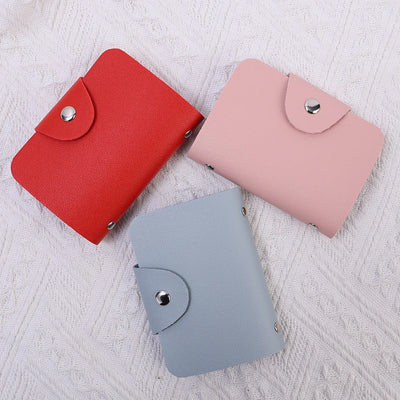 24 Bits Credit Card Holder Business Bank Card Pocket PU Large Capacity Card Cash Storage Clip Organizer Case ID Holder Pouch - Smarsty
