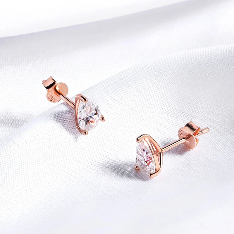 Certified Moissanite Stud Earrings VVS1 18k Gold Plated - Smarsty