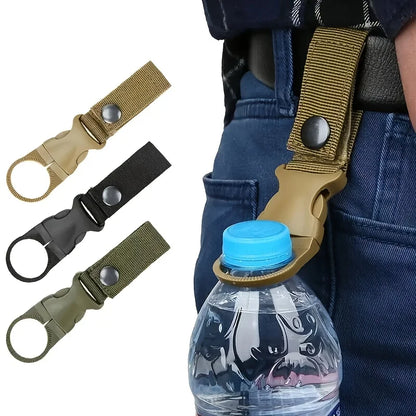 1-Pack Webbing Buckle Hook Water Bottle Clip - Durable Nylon With Safety Buckle, Multi-Color Optional, Suitable For Camping, by Smarsty