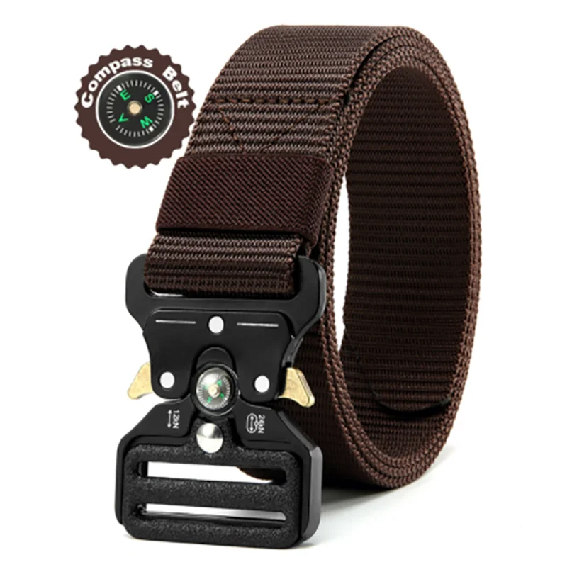 Men's Multi Function Tactical Canvas Belt with Compass - Smarsty