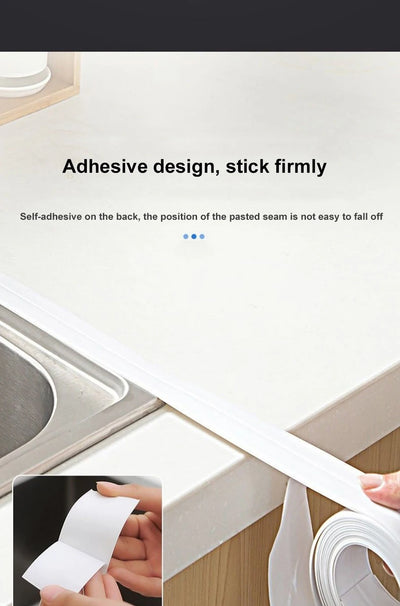 3.2M Bath Caulk Tape Self Adhesive PVC Oil-Proof Kitchen Sink Edge Corner Wall Sticker Waterproof Toilet Sealing Strip Tape - Smarsty
