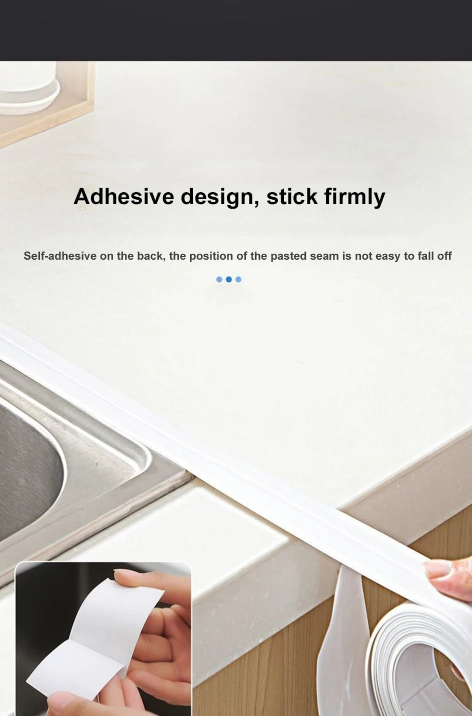 3.2M Bath Caulk Tape Self Adhesive PVC Oil-Proof Kitchen Sink Edge Corner Wall Sticker Waterproof Toilet Sealing Strip Tape - Smarsty
