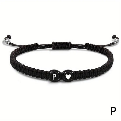 Handmade Adjustable Heart Bracelets A-Z Initials for Friendship - Smarsty