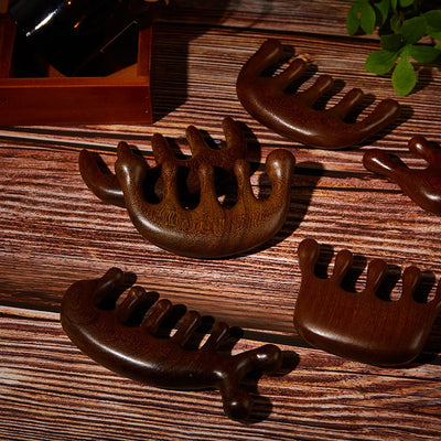 Natural Sandalwood Gua Sha Massage Comb for Stress Relief - Smarsty