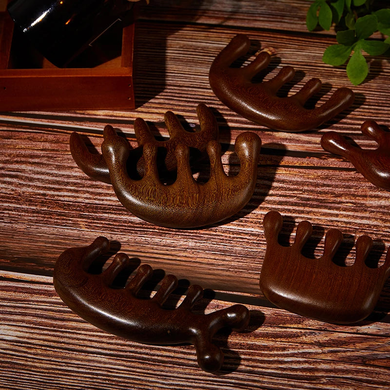 Natural Sandalwood Gua Sha Massage Comb for Stress Relief - Smarsty