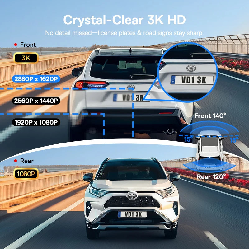 Front And Rear Dash Cam With GPS Galileo 24H Parking - Smarsty