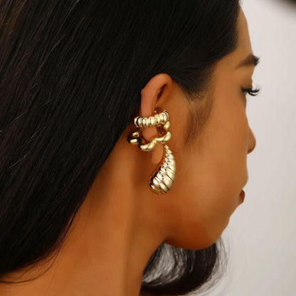Trendy Vintage Geometric Clip Earrings for No Piercing Style - Smarsty