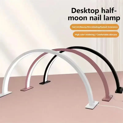 New Moon Nail Work Lamp - Beauty Work Desk Lamp, Three-color USB Power Supply - Black/White/Pink, Suitable for Nail Art, Eyelash - Smarsty