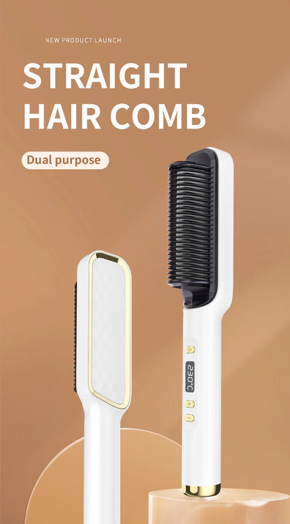 Electric Hot Comb Quick Hair Straightener with Anti-Scalding Feature - Smarsty
