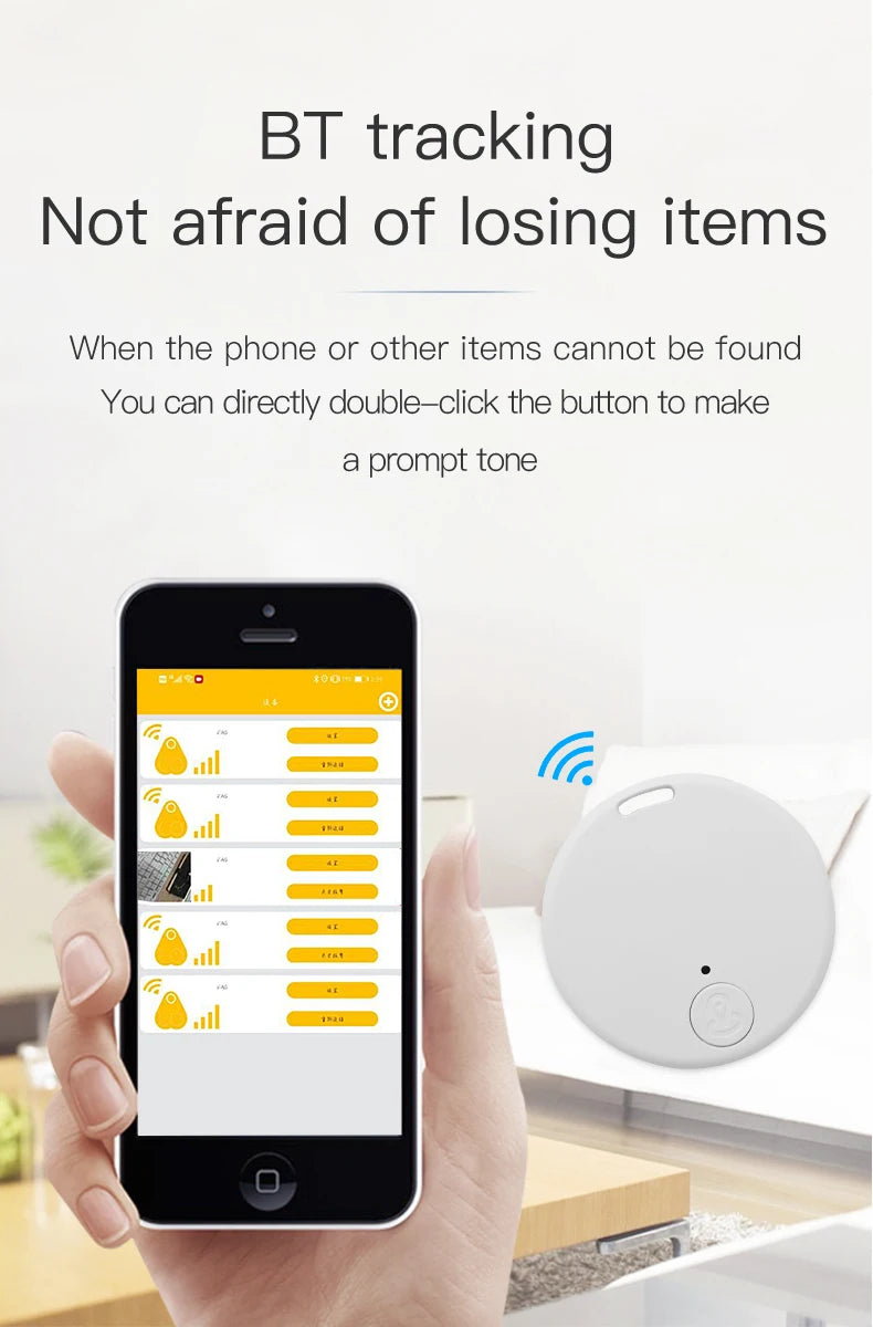 Mini Bluetooth Tracker for Keys and Pets - Smarsty