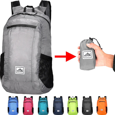 18L Portable Foldable Backpack Folding Mountaineering Bag Ultralight Outdoor Climbing Cycling Travel Knapsack Hiking Daypack by Smarsty