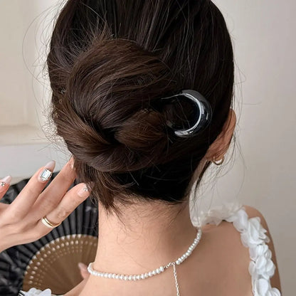 Fashion U-Shaped Tortoiseshell Hair Fork for Women - Smarsty