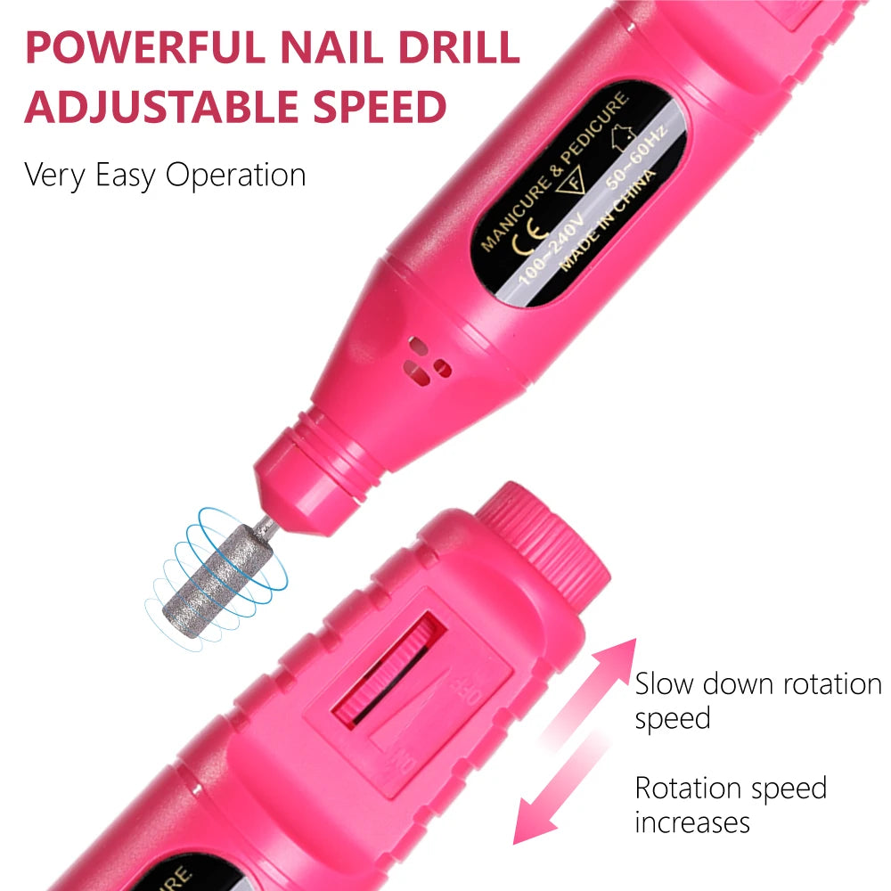Portable Electric Nail Drill Kit for Manicure and Polishing - Smarsty