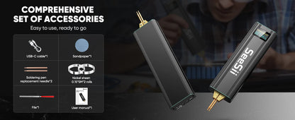 Seesii 80 Gears Mini Portable Spot Welder Spot Welder with Digital Display Upgraded Handheld Welding Nickel Sheets 0.1-0.2mm