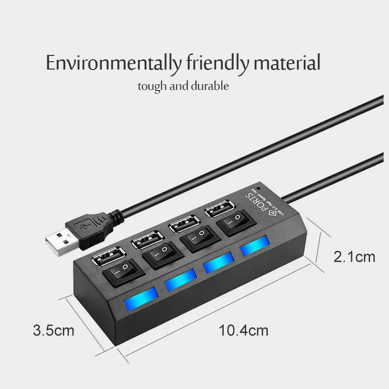USB 3.0 Hub 4/7 Port Multiport Cable High Power Adapter