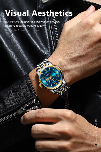 POEDAGAR Luxury Waterproof Men's Watch with Luminous Dial - Smarsty