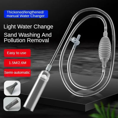 Siphon Pump with Filter Nozzle Fish Tank Water Changer Air Pump Cleaning Accessorie Handheld Aquarium Gravel Cleaner Vacuum Tool - Smarsty
